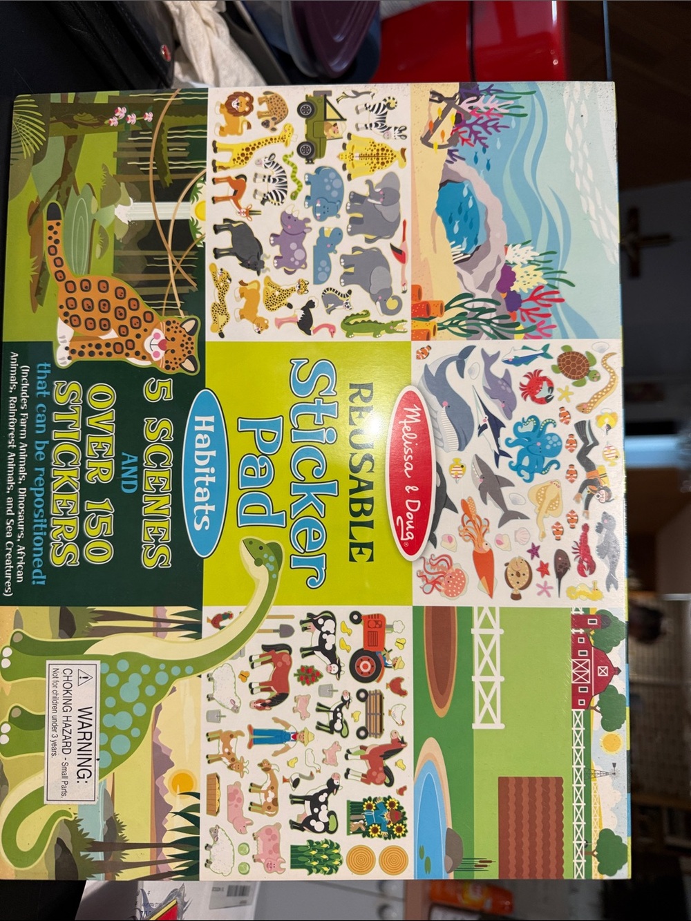 Melissa & Doug Reusable Sticker Pad - Green, Blue, Yellow, Brown, Red